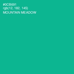 #0CB691 - Mountain Meadow Color Image